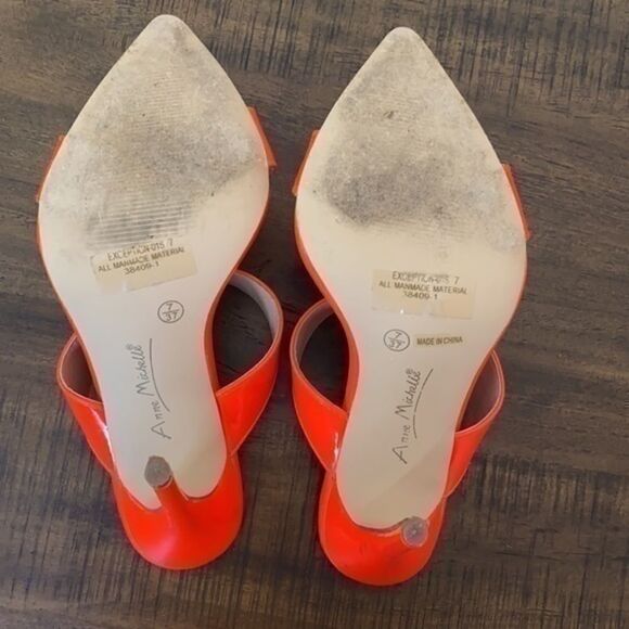 Anne Michelle bright neon orange pumps size 7 - Picture 6 of 7